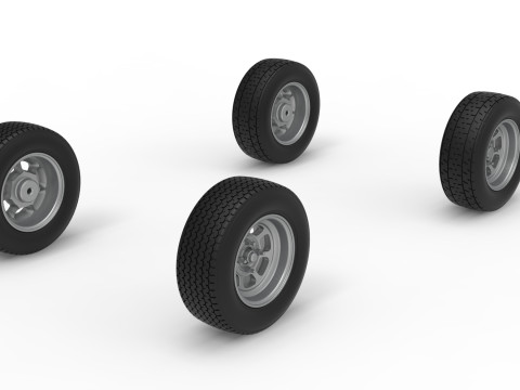 Wheel Set of Dwarf car Scale 1 to 25 3D Print Model