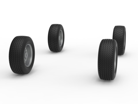 Wheel Set of Dwarf car Scale 1 to 25 3D Print Model
