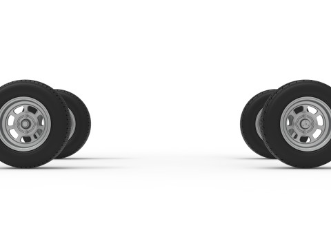 Wheel Set of Dwarf car Scale 1 to 25 3D Print Model