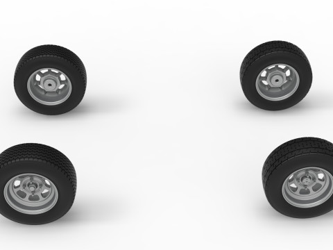 Wheel Set of Dwarf car Scale 1 to 25 3D Print Model