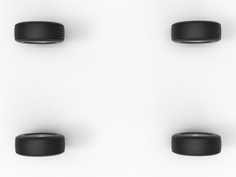 Wheel Set of Dwarf car Scale 1 to 25 3D Print Model