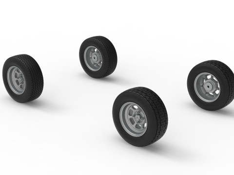 Wheel Set of Dwarf car Scale 1 to 25 3D Print Model