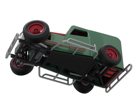 Dwarf car while turning Scale 1 to 25 3D Print Model