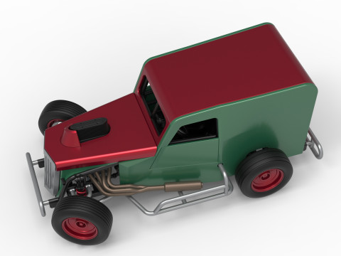 Dwarf car while turning Scale 1 to 25 3D Print Model