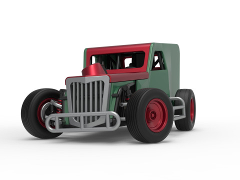 Dwarf car while turning Scale 1 to 25 3D Print Model