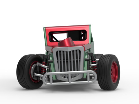 Dwarf car while turning Scale 1 to 25 3D Print Model