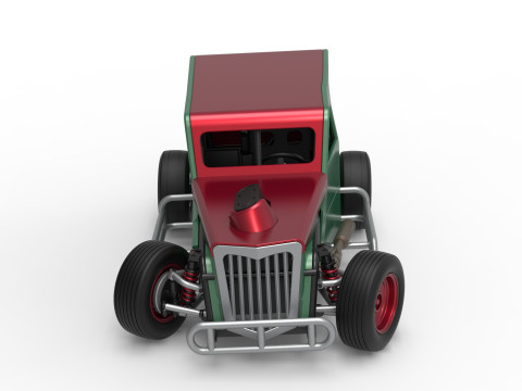 Dwarf car while turning Scale 1 to 25 3D Print Model