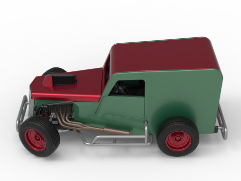 Dwarf car while turning Scale 1 to 25 3D Print Model