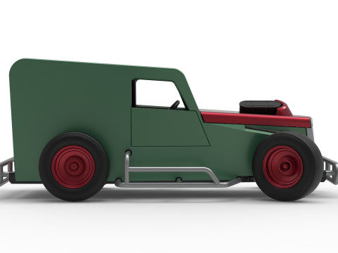 Dwarf car while turning Scale 1 to 25 3D Print Model