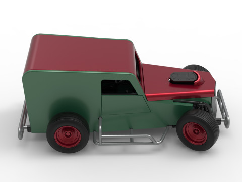 Dwarf car while turning Scale 1 to 25 3D Print Model