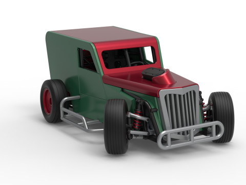 Dwarf car while turning Scale 1 to 25 3D Print Model