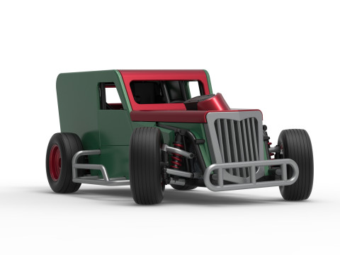 Dwarf car while turning Scale 1 to 25 3D Print Model