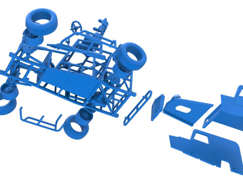 Dwarf car while turning Scale 1 to 25 3D Print Model