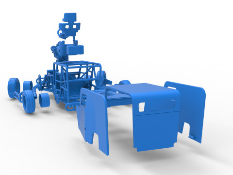 Dwarf car while turning Scale 1 to 25 3D Print Model