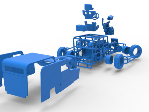 Dwarf car while turning Scale 1 to 25 3D Print Model