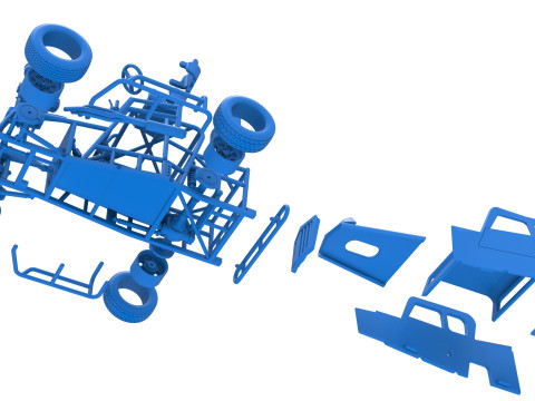 Dwarf car Version 2 Scale 1 to 25 3D Print Model