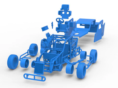 Dwarf car Version 2 Scale 1 to 25 3D Print Model
