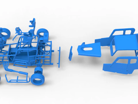Dwarf car Version 2 Scale 1 to 25 3D Print Model