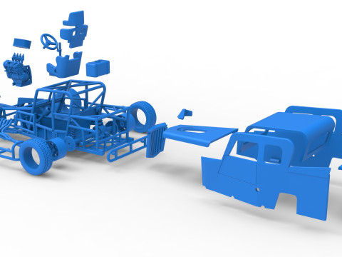 Dwarf car Version 2 Scale 1 to 25 3D Print Model