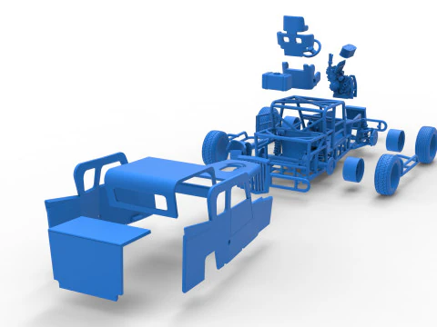 Dwarf car Version 2 Scale 1 to 25 3D Print Model