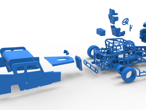 Dwarf car Version 2 Scale 1 to 25 3D Print Model