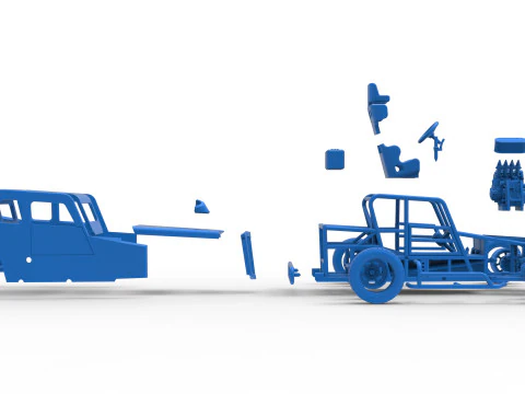 Dwarf car Version 2 Scale 1 to 25 3D Print Model