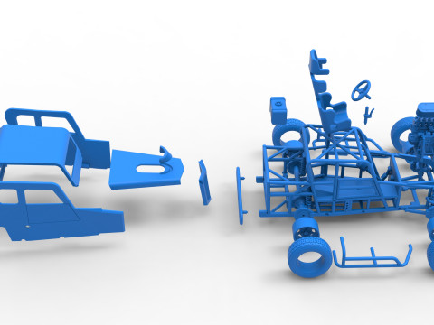 Dwarf car Version 2 Scale 1 to 25 3D Print Model