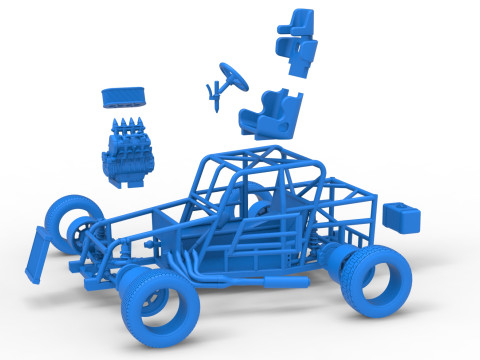 Dwarf car Base Version 2 Scale 1 to 25 3D Print Model