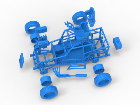 Dwarf car Base Version 2 Scale 1 to 25 3D Print Model