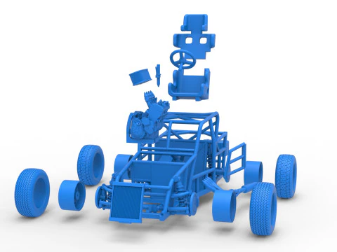 Dwarf car Base Version 2 Scale 1 to 25 3D Print Model