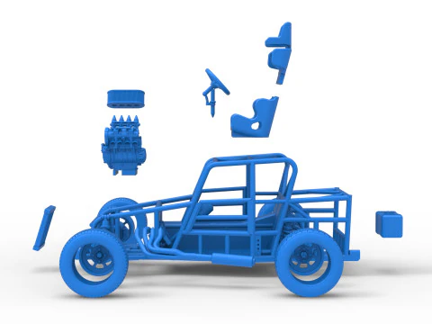 Dwarf car Base Version 2 Scale 1 to 25 3D Print Model