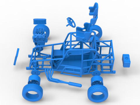 Dwarf car Base Version 2 Scale 1 to 25 3D Print Model