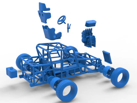 Dwarf car Base Version 2 Scale 1 to 25 3D Print Model
