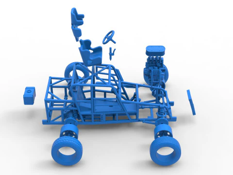Dwarf car Base Version 2 Scale 1 to 25 3D Print Model