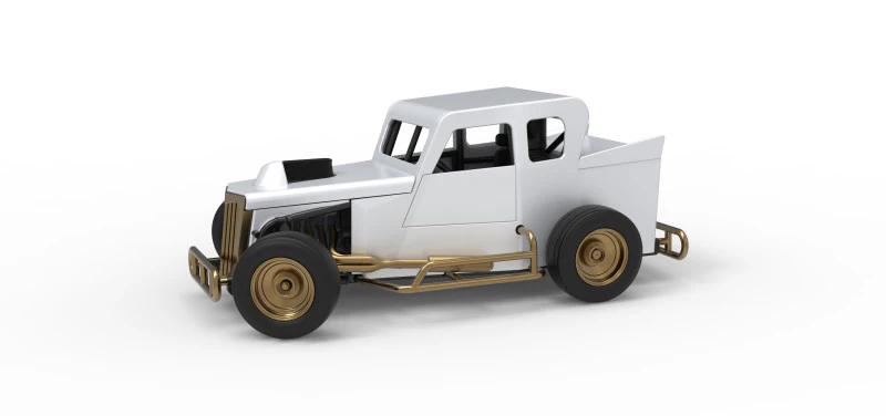 Dwarf car while turning Version 2 Scale 1 to 25 3D Print Model .c4d .max .obj .3ds .fbx .stl .blend 
