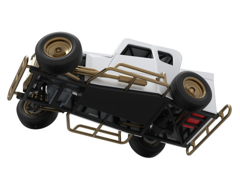 Dwarf car while turning Version 2 Scale 1 to 25 3D Print Model