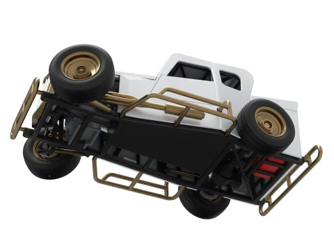 Dwarf car while turning Version 2 Scale 1 to 25 3D Print Model