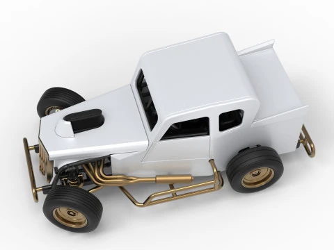 Dwarf car while turning Version 2 Scale 1 to 25 3D Print Model
