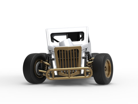 Dwarf car while turning Version 2 Scale 1 to 25 3D Print Model