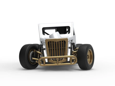 Dwarf car while turning Version 2 Scale 1 to 25 3D Print Model