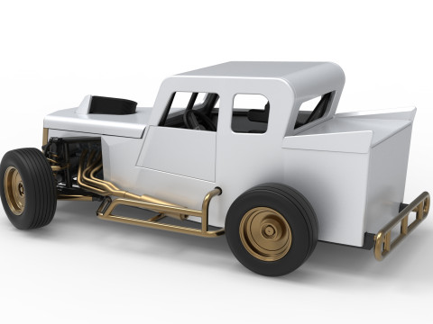 Dwarf car while turning Version 2 Scale 1 to 25 3D Print Model