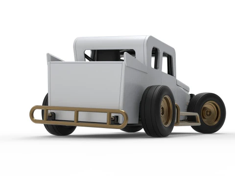 Dwarf car while turning Version 2 Scale 1 to 25 3D Print Model