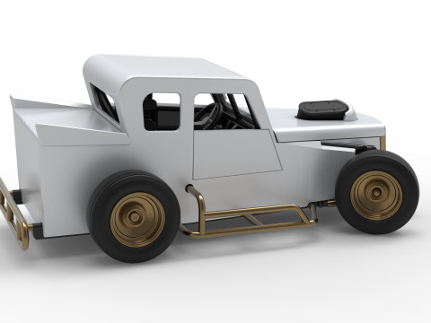 Dwarf car while turning Version 2 Scale 1 to 25 3D Print Model