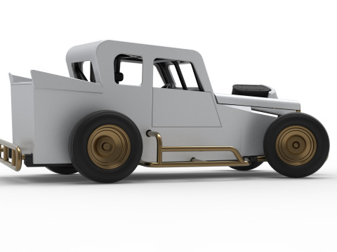 Dwarf car while turning Version 2 Scale 1 to 25 3D Print Model