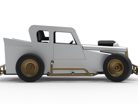 Dwarf car while turning Version 2 Scale 1 to 25 3D Print Model