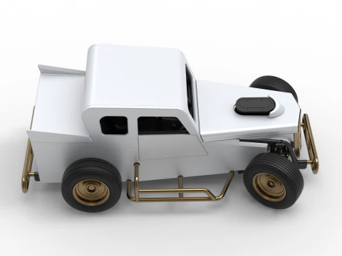 Dwarf car while turning Version 2 Scale 1 to 25 3D Print Model