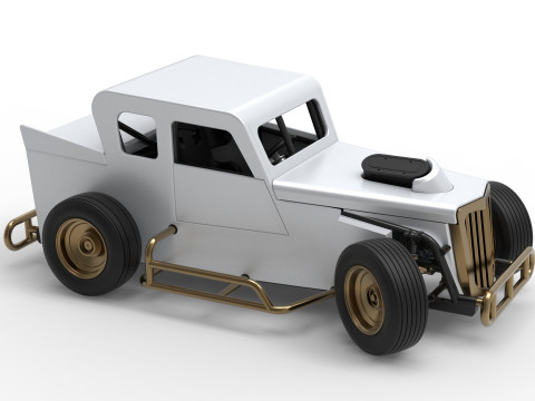 Dwarf car while turning Version 2 Scale 1 to 25 3D Print Model