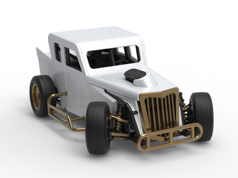 Dwarf car while turning Version 2 Scale 1 to 25 3D Print Model