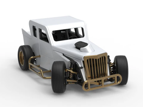Dwarf car while turning Version 2 Scale 1 to 25 3D Print Model