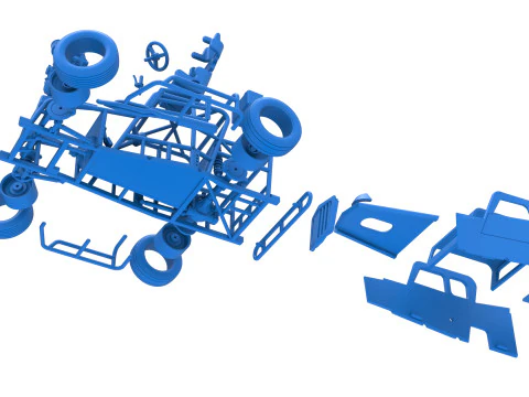 Dwarf car while turning Version 2 Scale 1 to 25 3D Print Model